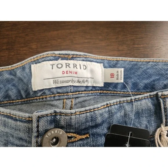 Torrid Size 18 Jean Shorts Denim 3.5in High Rise Short Vtg Montauk Shorts NWT - Picture 6 of 14